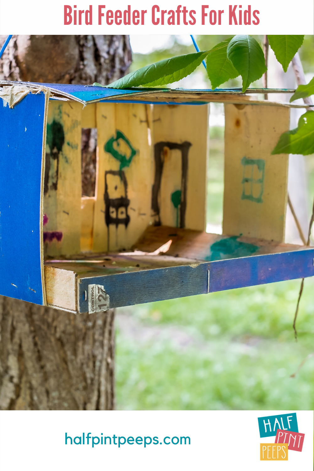 Keep the kids busy with these fun bird feeder crafts for kids. (With or without peanut butter). read on to learn more about these fun crafts. The kids love this stuff. #kidscraftideas #birdfeedersforkids #halfpintpeepsblog